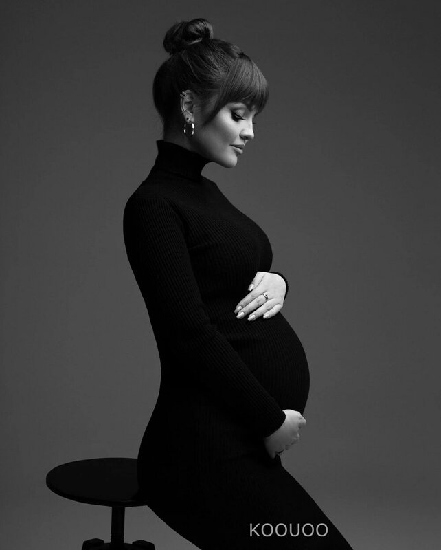 Gaun bersalin untuk pemotretan wanita hamil Bodycon Maxi gaun panjang pakaian untuk fotografi hamil properti Babyshower