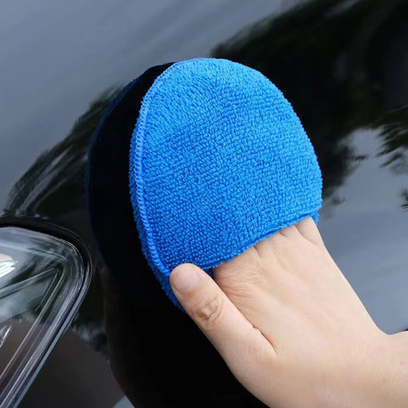 ฟองน้ำขัดแวกซ์สำหรับรถยนต์ขนาด5นิ้วแผ่นโฟมไมโครไฟเบอร์แบบมีช่องสำหรับติดบนรถเครื่องมือทำความสะอาดรถ
