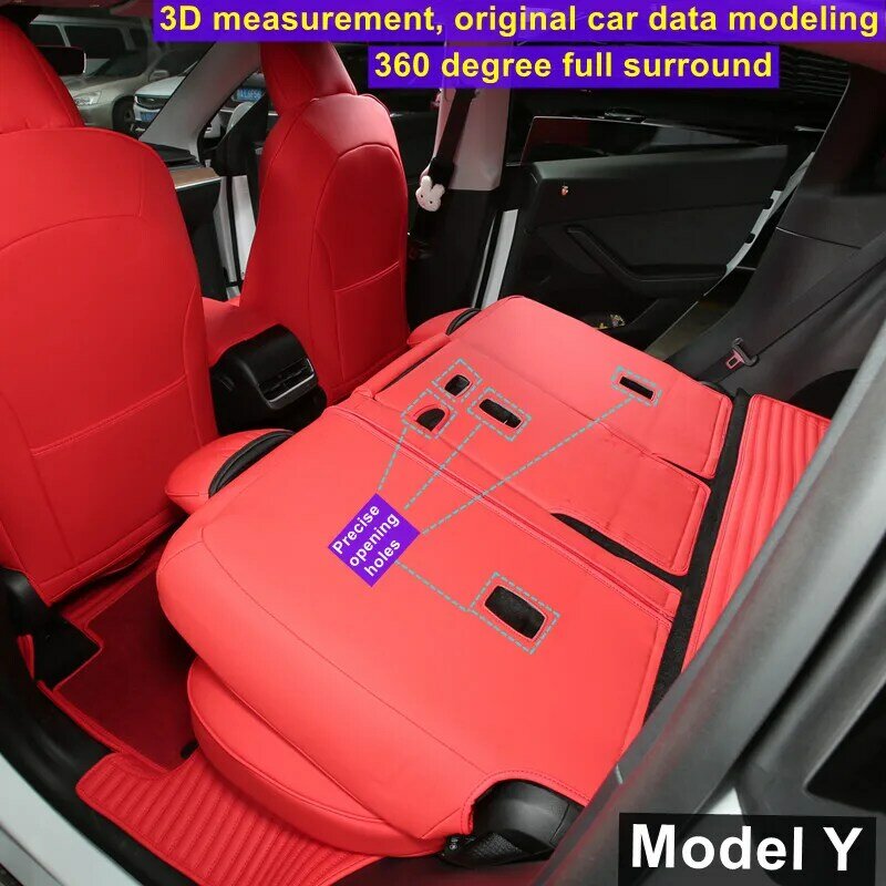 Coprisedile in pelle Nappa per Tesla Model 3 Y Half Set sedili anteriori/sedili posteriori cuscini bianchi accessori interni auto 2017-2023