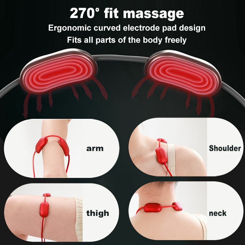 Masajeador inteligente para cuello y columna Cervical, masajeador con monedero caliente TENS, relajante, EMS, portátil, para aliviar el dolor de muslo y espalda