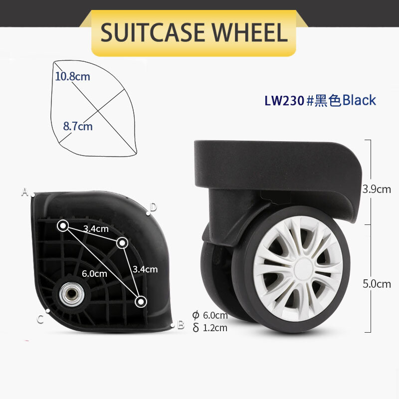 Penggantian bagasi katrol diam aksesoris Universal Roda koper aksesoris bagasi kotak perbaikan roda muatan