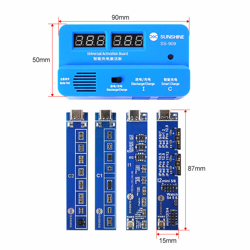Sunshine SS-909 V9.0 Universal Battery Activation Board Quick Charge Maintenance Line For Iphone Android Repair Test Board Tool