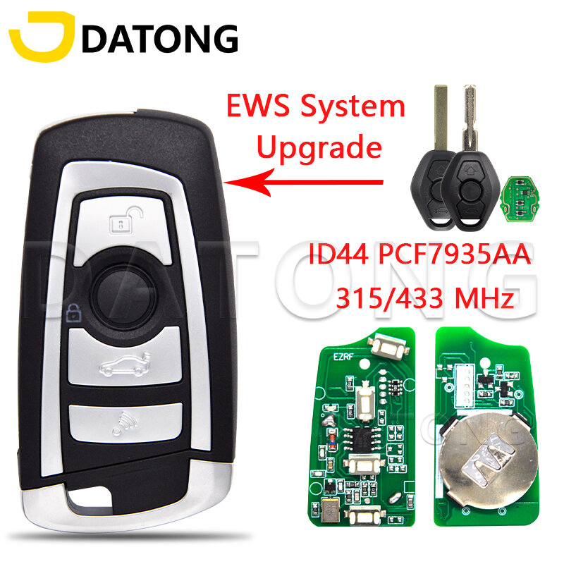 Datong-bmw e38 e39 e46 m5 x3 x5 z3 z4 ews 315/433mhz id44 pcf7935用の車のリモートコントロールキー,アップグレードチップ
