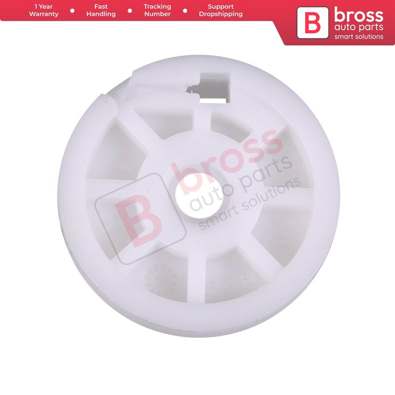 Bross Auto Parts BWR390 Electrical Power Window Regulator Wheel Pulley Front or Rear Left Door 51892561 for Fiat Linea