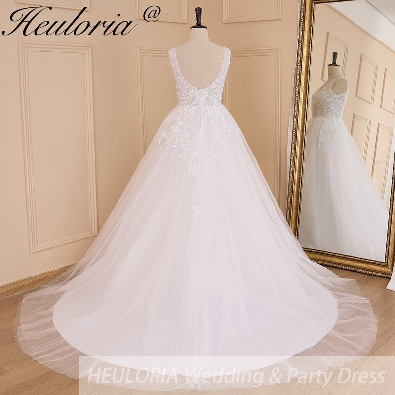 Elegante Lace Applique Vestido De Noiva, Vestido De Noiva Boho, Decote Em V, Plus Size, Uma Linha