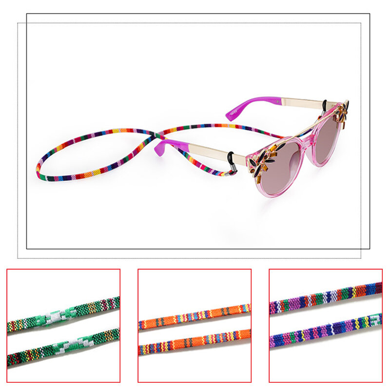 2/3 Eyeglass Chain Ethnic Style Spectacles Reading Glasses Cord Handmade Anti-skid Sunglasses Neck Strap Holder
