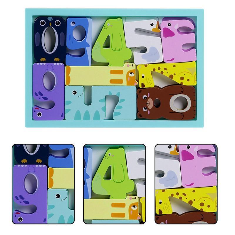 Puzzle mainan anak, teka-teki kayu berbentuk hewan 3D untuk anak-anak mainan pengembangan pendidikan bayi Montessori