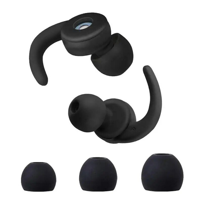 Bouchons d'oreille en silicone réutilisables pour le sommeil, protection auditive, réduction du bruit, 3 paires
