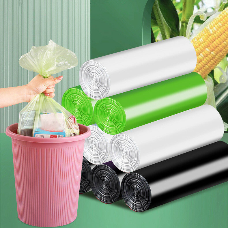 100 szt. Biodegradowalne worki na śmieci sklasyfikowane jako jednorazowe czyszczenie skrobi kuchennej ulegające degradacji worki na śmieci środowiska