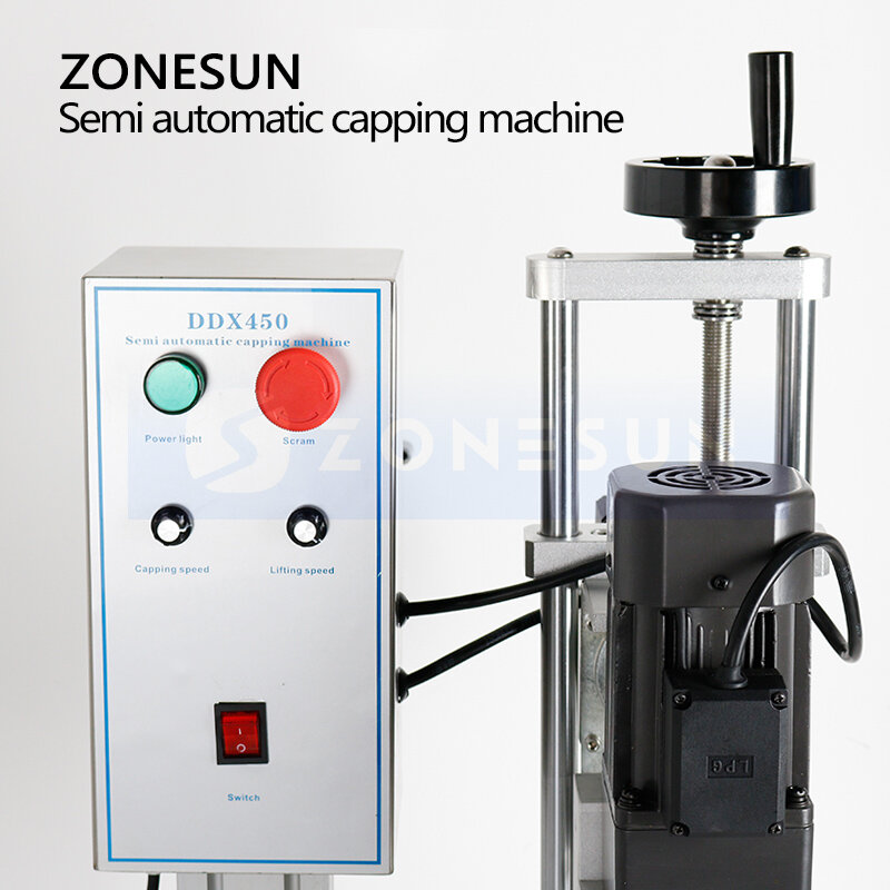 ZONESUN elektryczny półautomatyczny balsam do rąk butelka żelowa ograniczenie maszyny z klapką zakręcany maszyna uszczelniająca ZS-XG450