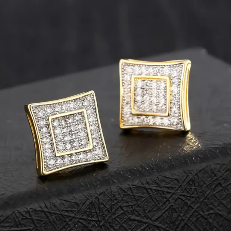 Modne kwadrat geometryczny cyrkonie kolczyki Retro Boho kobiety luksusowe kolczyki biżuteria akcesoria prezent na rocznicę urodzinowe