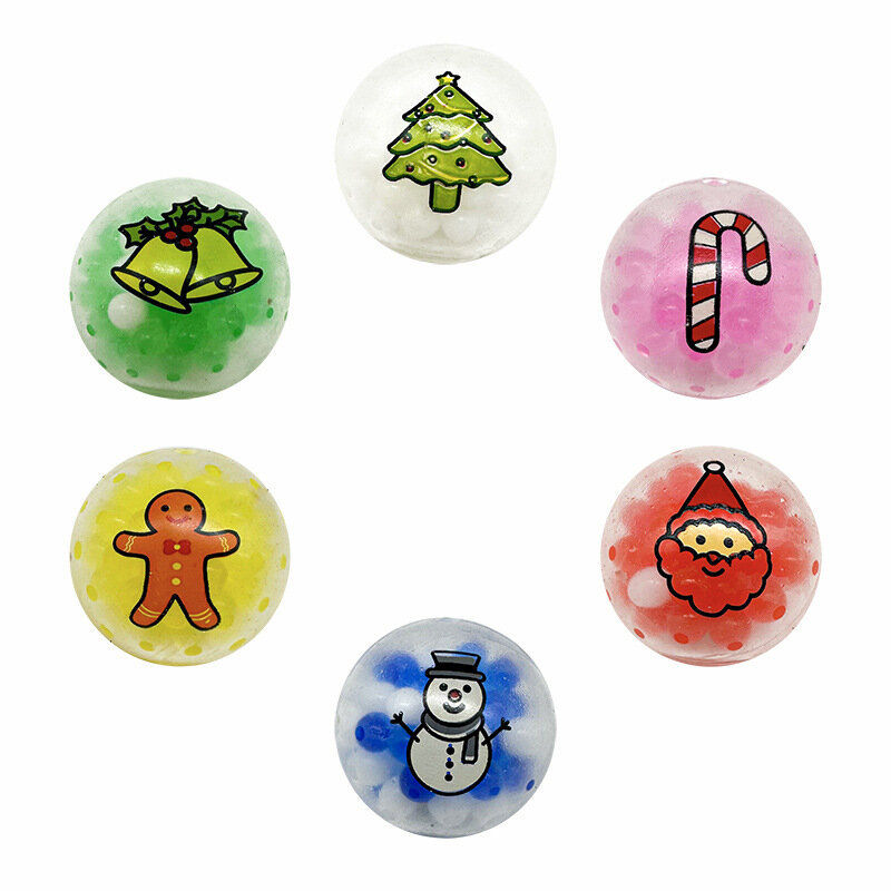 Árvore de Natal Gingerbread Man Colorido Water Beads Squeeze Balls, Fidget Toys, Stress Balls para Ansiedade e Autismo, Crianças e Adultos