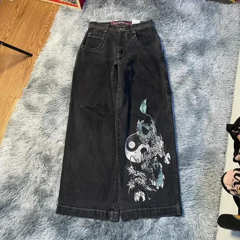 JNCO Y2K pantalones vaqueros holgados bordados Vintage para hombres y mujeres, ropa de calle gótica de Hip Hop, pantalones vaqueros de pierna ancha casuales Harajuku, alta calidad