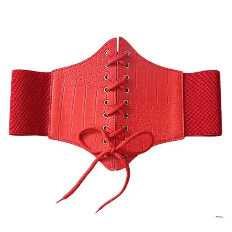 Cadena cintura con botón a presión, cadena cintura con patrón lichi, cinturón ancho elástico para fiesta