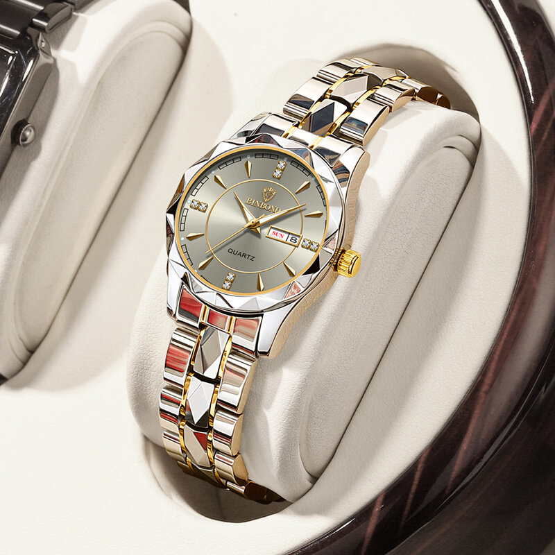 Top Luxury coppia orologio in acciaio inossidabile 30m orologio impermeabile maschile Lady sport orologi da uomo orologio da polso Casual al quarzo da donna