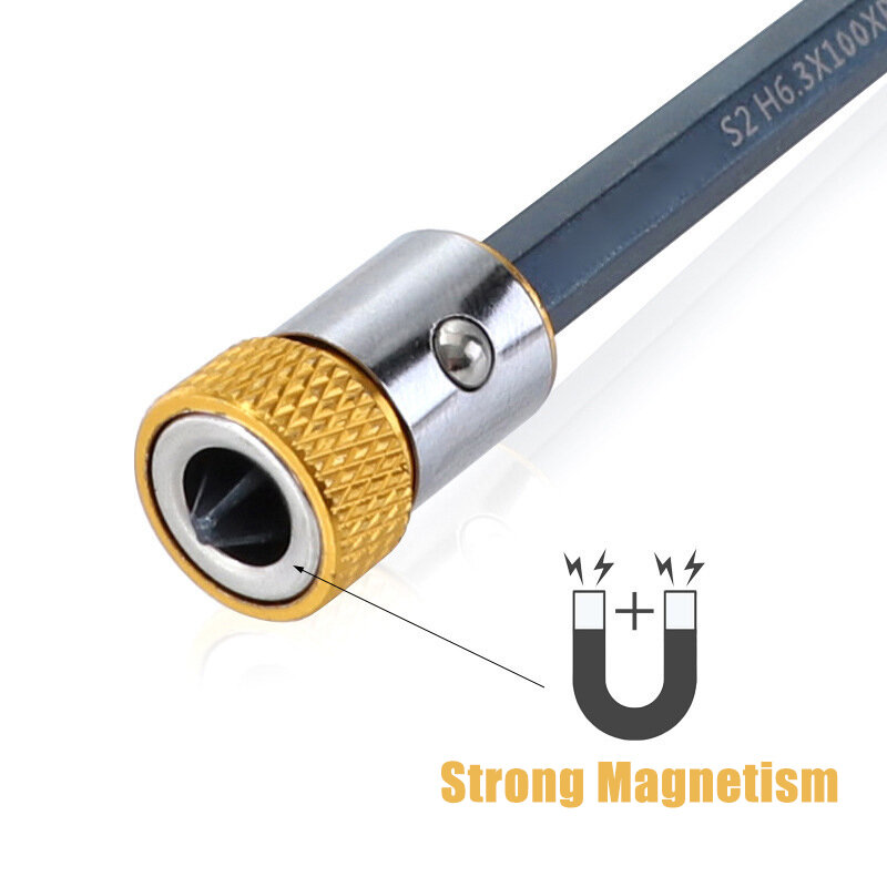 Soporte de broca magnética, destornillador de anillo magnético eléctrico de aleación, cabeza de broca, anillo magnético antideslizante fuerte para magnetizador de Phillip Bit, 3 uds.