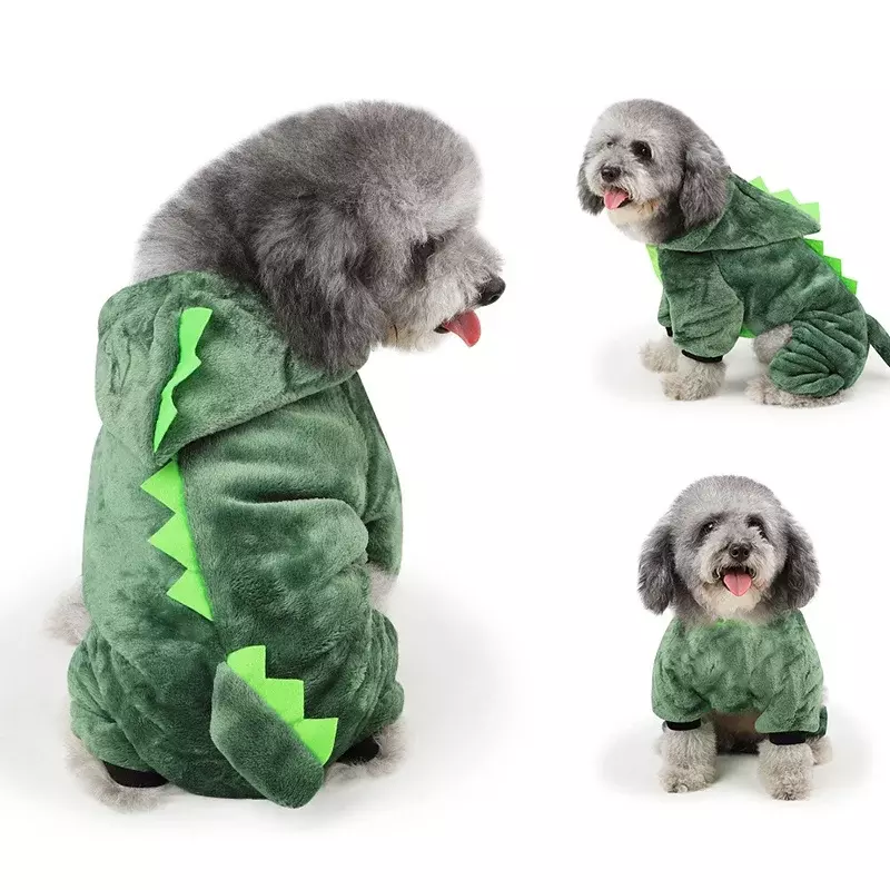 Pakaian jumpsuit anjing peliharaan, bulu lembut hangat untuk piyama anjing hoodie hewan peliharaan Chihuahua kostum Teddy Ropa Perro