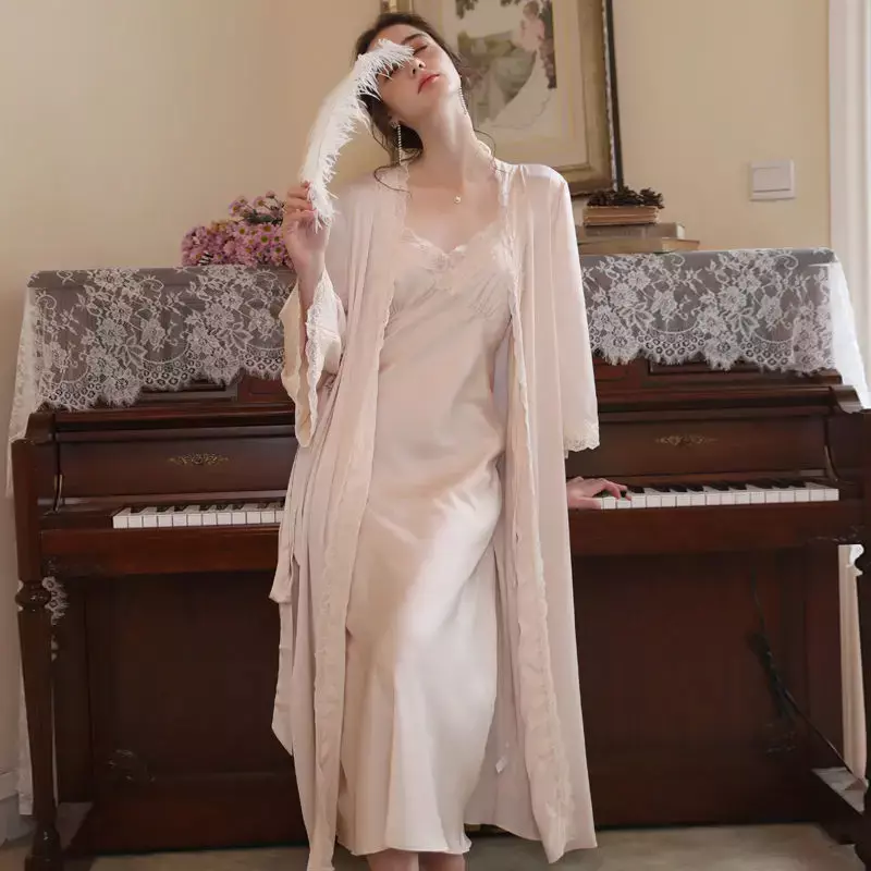 Пижама в дворцовом стиле Женская пикантная Ночная рубашка на бретельках пикантная ночная рубашка французская Элегантная пижама в стиле принцессы ночная рубашка