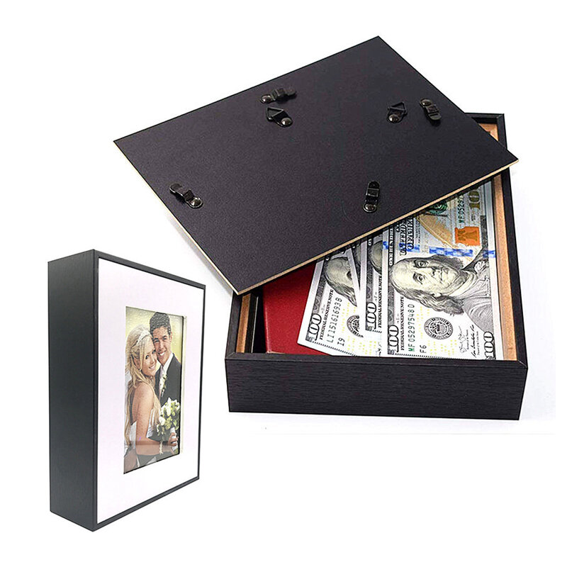 Cachette secrète avec cadre photo, boîte d'argent privée, fausse vue, cachette sûre, contenant, stockage, article important, fichier, économiser de l'argent