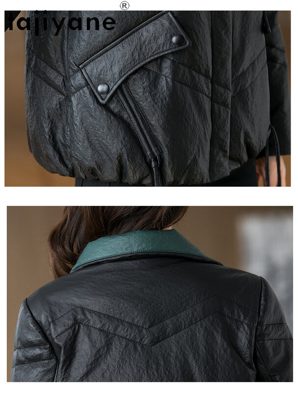 Tajiyane Real Sheepskin Leather Down Jacket for Women Winter Genuine Leather Coat Korean Style Parkas Chaqueta De Cuero Mujer