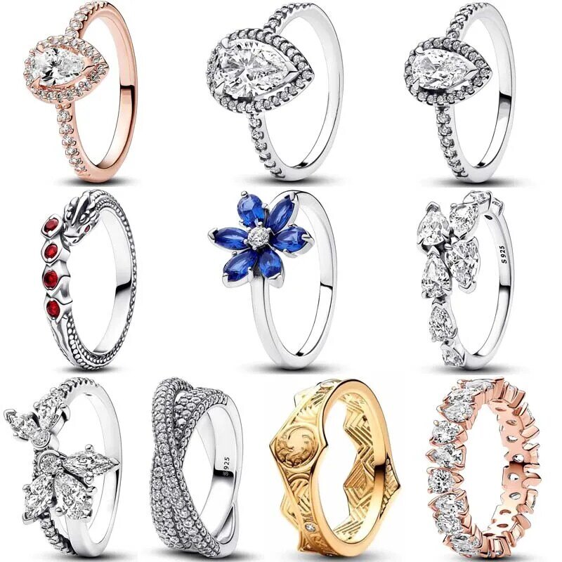 Женское кольцо в виде дракона с кристаллом