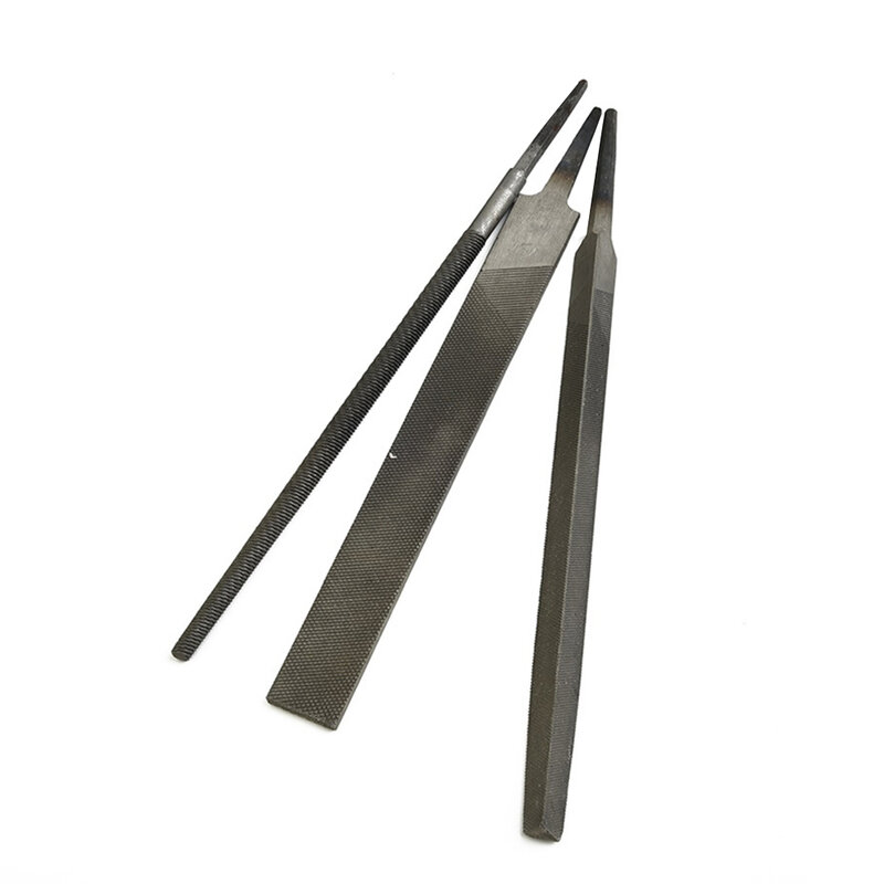 3 szt. 6 Cal stali nierdzewnej okrągłe trójkątne płaskie pilniki zestaw do obróbki metalu szlifowanie drewna narzędzia ręczne akcesoria