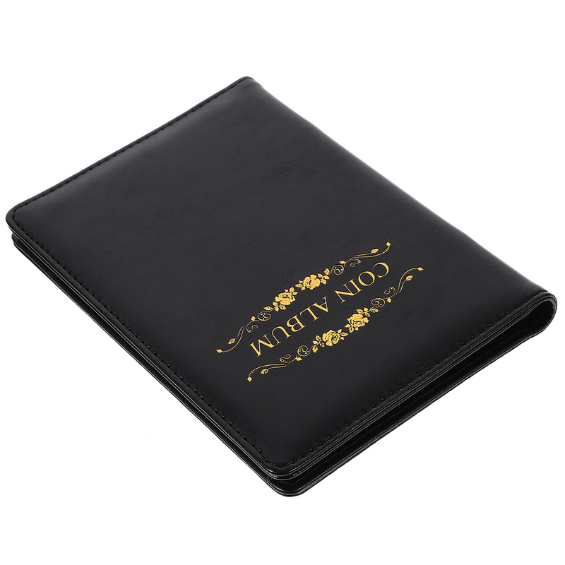 อัลบั้มรูปหนังสือสะสมเหรียญอุปกรณ์จัดระเบียบสีดำกุหลาบที่ระลึกกระเป๋าอเนกประสงค์สำหรับเก็บของพกพา