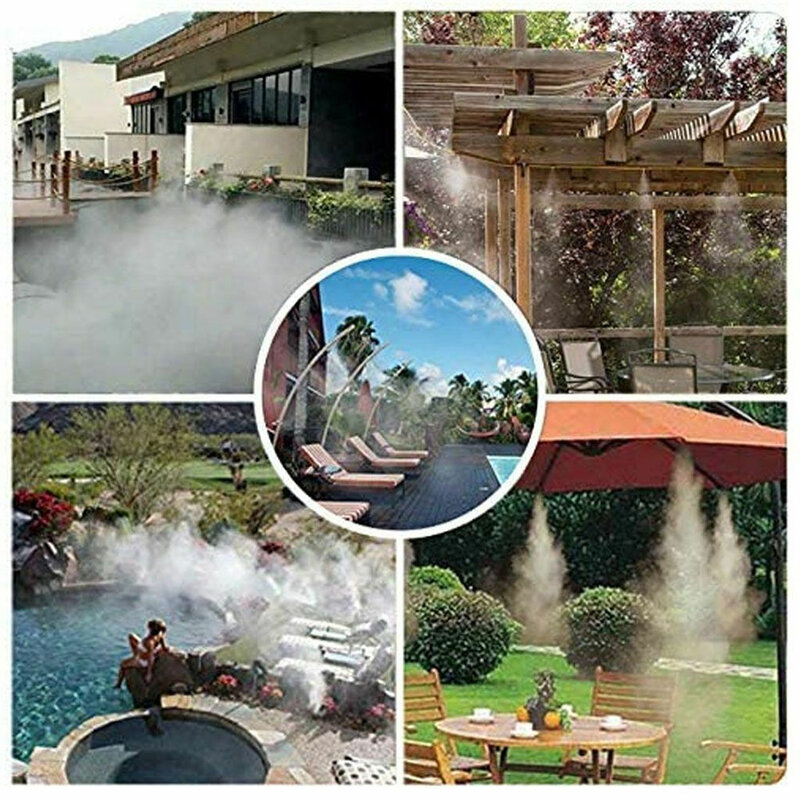 Enjoy a Cool and Refreshing Garden with the 50ft Misting & Drip Irrigation System Plant Garden Watering Hose Spray Kit