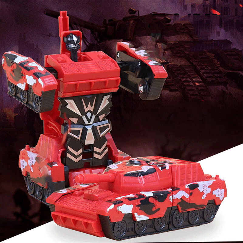 Mini Tanque Militar Deformação Robô Brinquedo, carro para Menino, Veículos De Transformação De Impacto, Modelo De Tanque Para Crianças, B079, 4 Cores