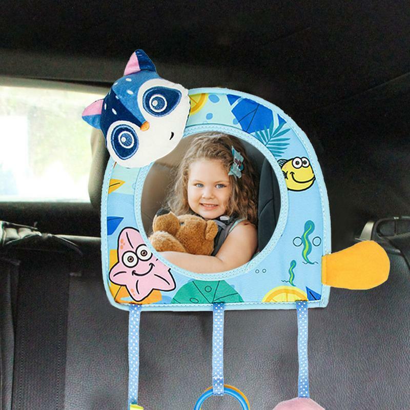 귀여운 아기 자동차 거울 사랑스러운 자동차 관찰 거울, 넓은 크리스탈 투명 뷰, 유아용 놀이터 또는 스톨러용 거울