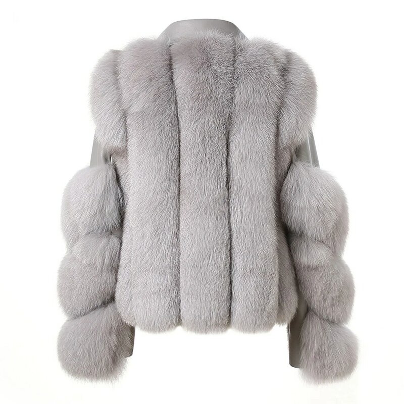 Jaquetas de couro genuíno para mulheres casacos curtos de pele de raposa sobretudo de pele de carneiro outwear inverno quente nova moda de luxo 7844, 2023