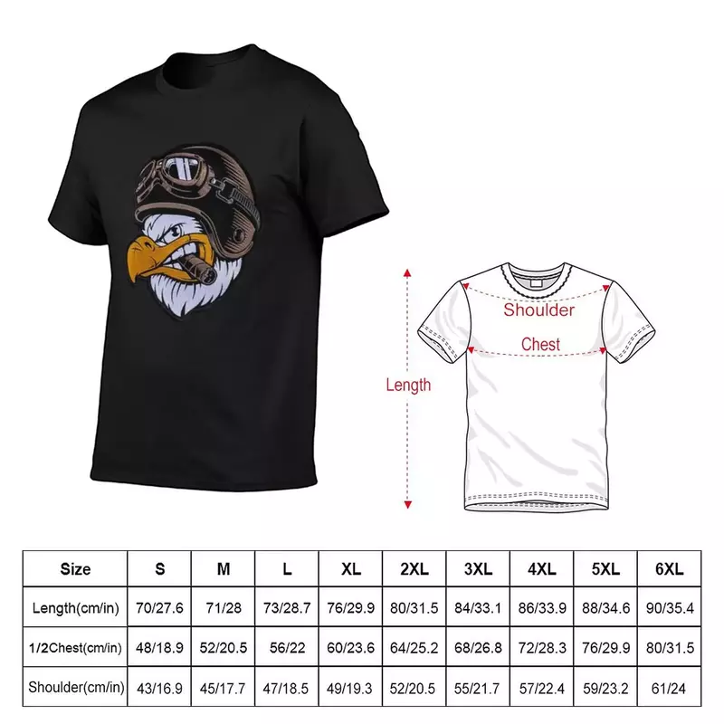 Men's Eagle Biker T-Shirt, Customs Design, sua própria blusa, Camiseta