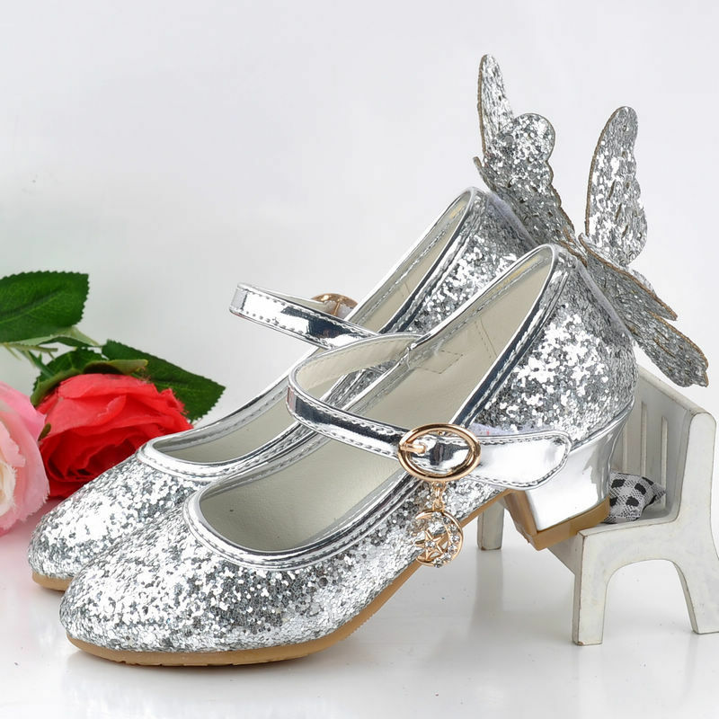 Sepatu putri wanita Korea hak tinggi, sepatu anak perempuan hak tinggi kristal Gambar asli 2024