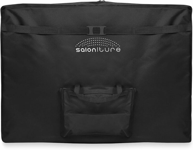 Saloniture Professional Portable Lightweight Tri-Fold Massage Table with Aluminum Legs - Includes Headrest, Face Cradle, Armrest