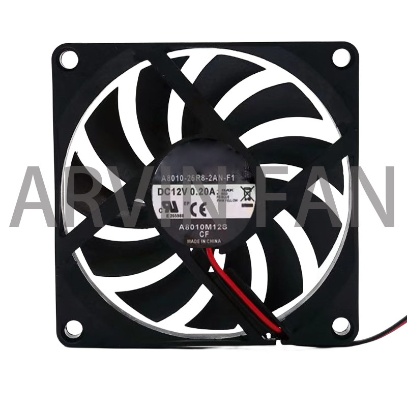 8cm 12V 0.20A 8010 Cooling Fan A8010-25R8-2AN-F1