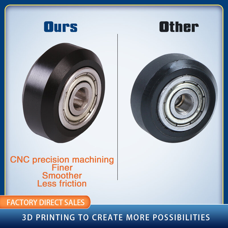 Roda plastik Printer 3D POM model besar roda bulat pasif Idler roda gigi katrol untuk CNC Openbuildss v-slot