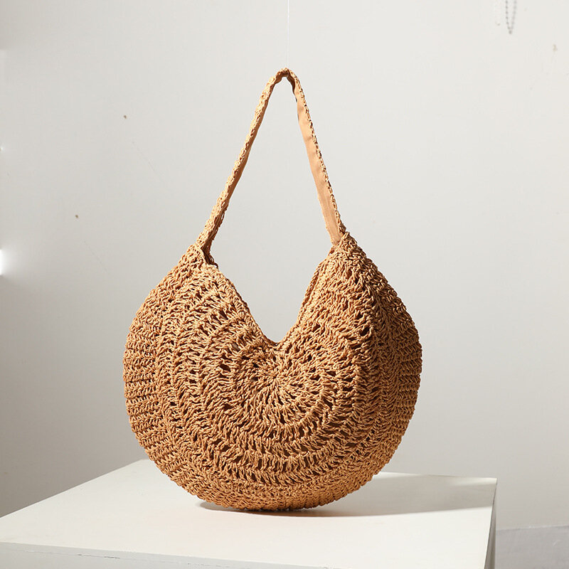 Korean Version Of The New Straw Bag Large-Capacity Straw Bag Woven Bag Women's One-Shoulder Portable Seaside Holiday Beach Bag