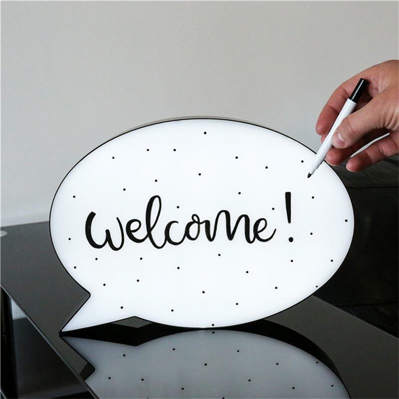 Led Message Handwriting Letter Light Box Speech Bubble Shape Writing Board Add 1 Pen For Birthday Party Wedding