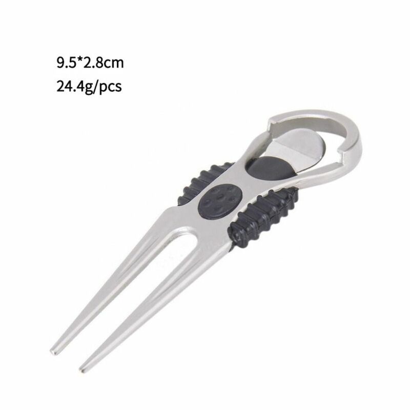 Anti-slip Golf Ball Marker Fork Golf Accessories Corrosion-resistant Easy to use Golf Divot Tool Reusable Zinc Alloy Golfer