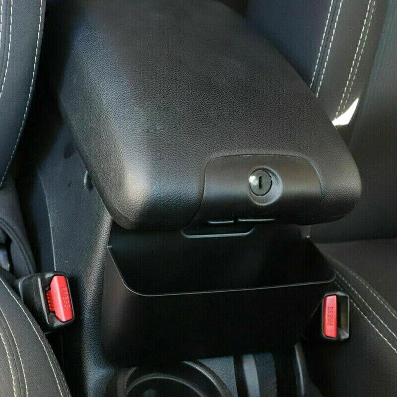 Kotak penyimpanan sandaran tangan konsol depan, warna hitam cocok untuk Jeep Wrangler JK 2017 2016 2015 2014 2013 2012 2011