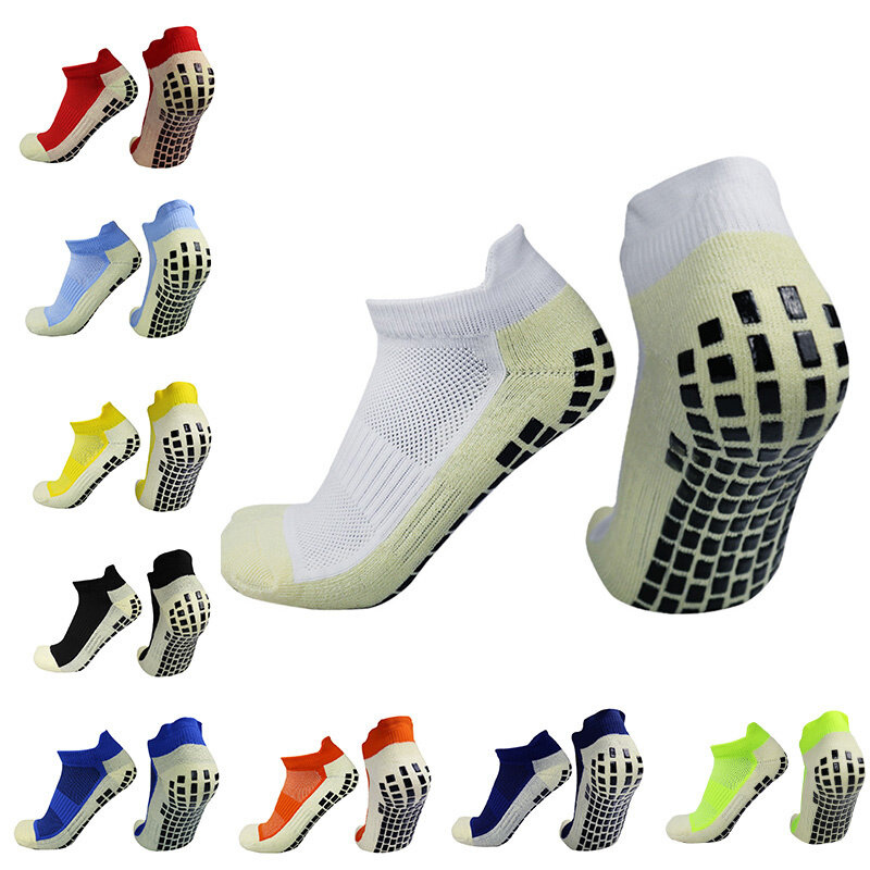 Силиконовые противоударные тренировочные нескользящие носки 2023 дышащие уличные Новые короткие спортивные мужские женские футбольные носки