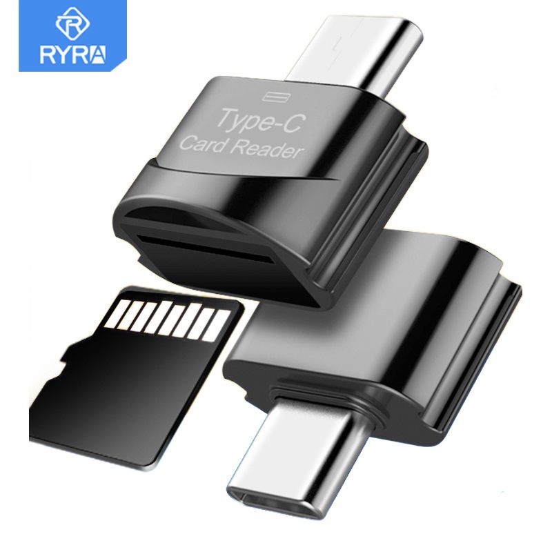 RYRA Tipe C Ke Adaptor TF Micro-sd Adaptor USB OTG Pembaca Kartu Memori Pintar USB Mikro Ke Adaptor Micro-sd Tipe C untuk Xiaomi Mac