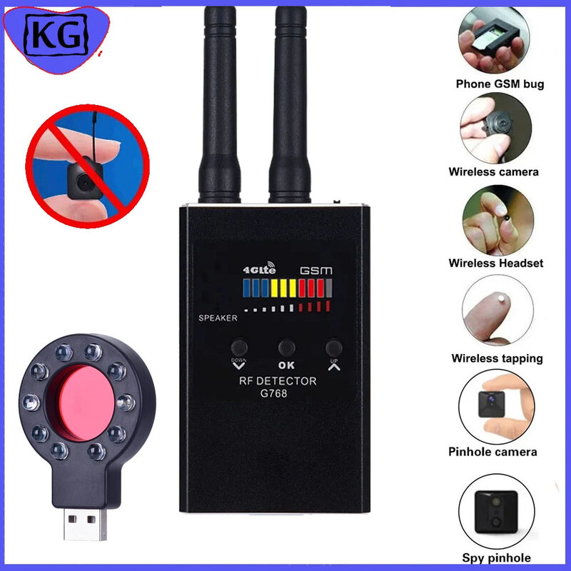 Detector de señal RF profesional, dispositivo antiespía, Pinhole, Audio Bug, GSM, cámara, protección de seguridad