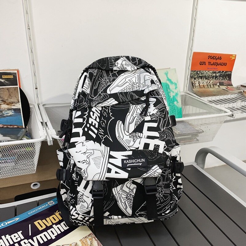 Tren baru ransel tas sekolah untuk Remaja tas bepergian gaya Preppy nilon tahan lama kantung ponsel dompet tas Notebook kapasitas besar