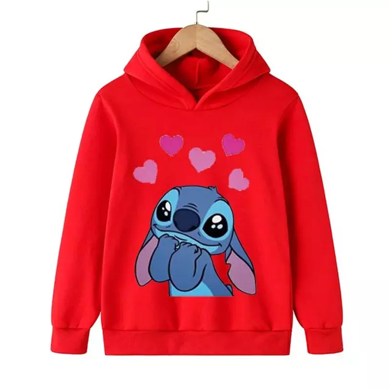 Disney Stitch Hoodies Langarm Cartoon Sweatshirt Baby Kinder Kleidung Herbst Pullover 1-16 Jahre Kinder Street Wear