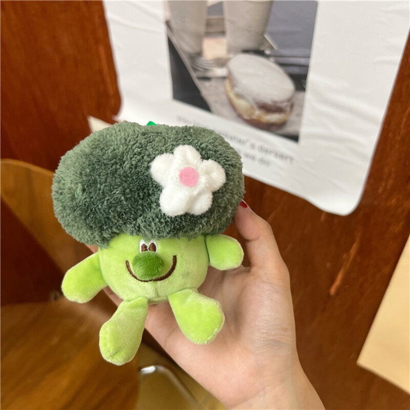 New Super Cute Plush Broccoli Creative Cartoon Stuffed Plush Vegetable Cauliflower Doll Keychain Pendant Women Bag Decoration