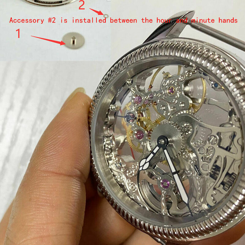 17 Jewels jam tangan kerangka perak mekanik pergerakan 6497 cocok parnis