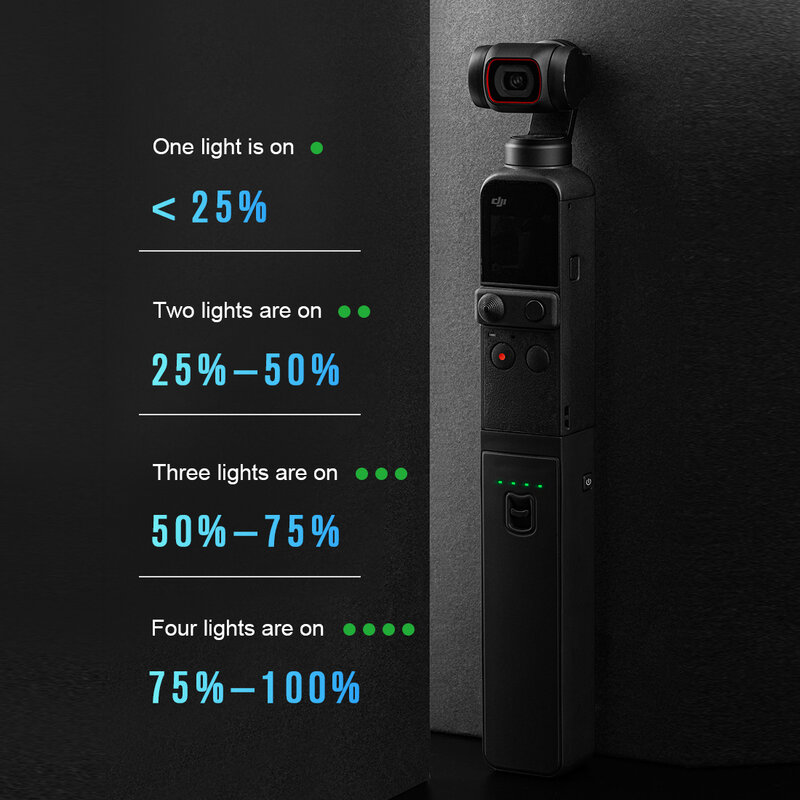 STARTRC DJI 포켓 2 보조배터리 휴대용 고속 충전 충전기, OSMO 포켓 2 용 휴대용 카메라 익스텐션 로드, 3200mAh