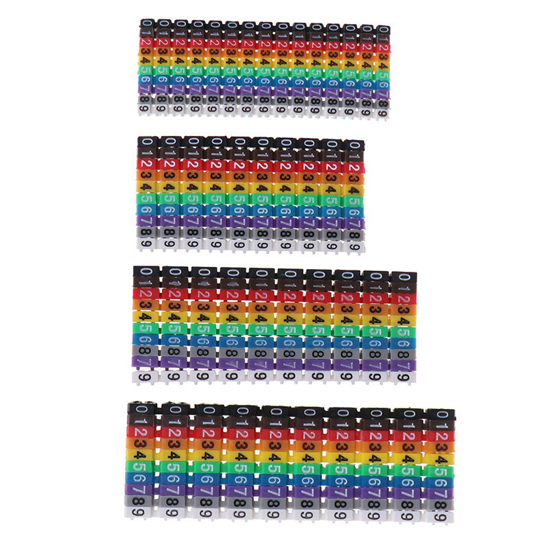 100pcs/150pcs 0-9 algarismos arábicos Marcadores de cabo colorido M tipo marcador etiqueta de número para 2-3mm fio
