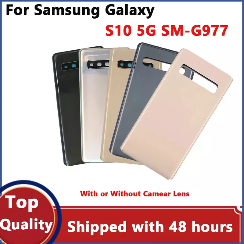 Funda trasera para Samsung Galaxy S10 5G, cubierta de batería trasera, puerta de vidrio para Samsung Galaxy S10 5G, carcasa trasera de SM-G977